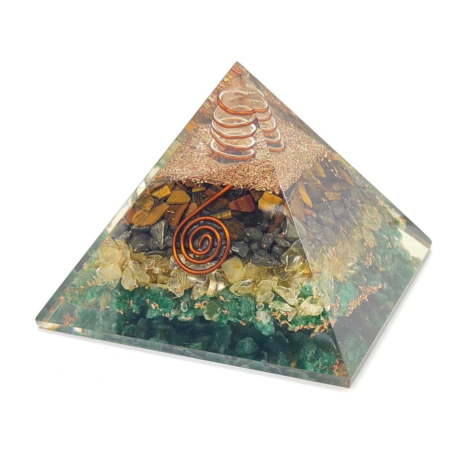 Money Magnet Natural Crystal Chips Orgonite Pyramid